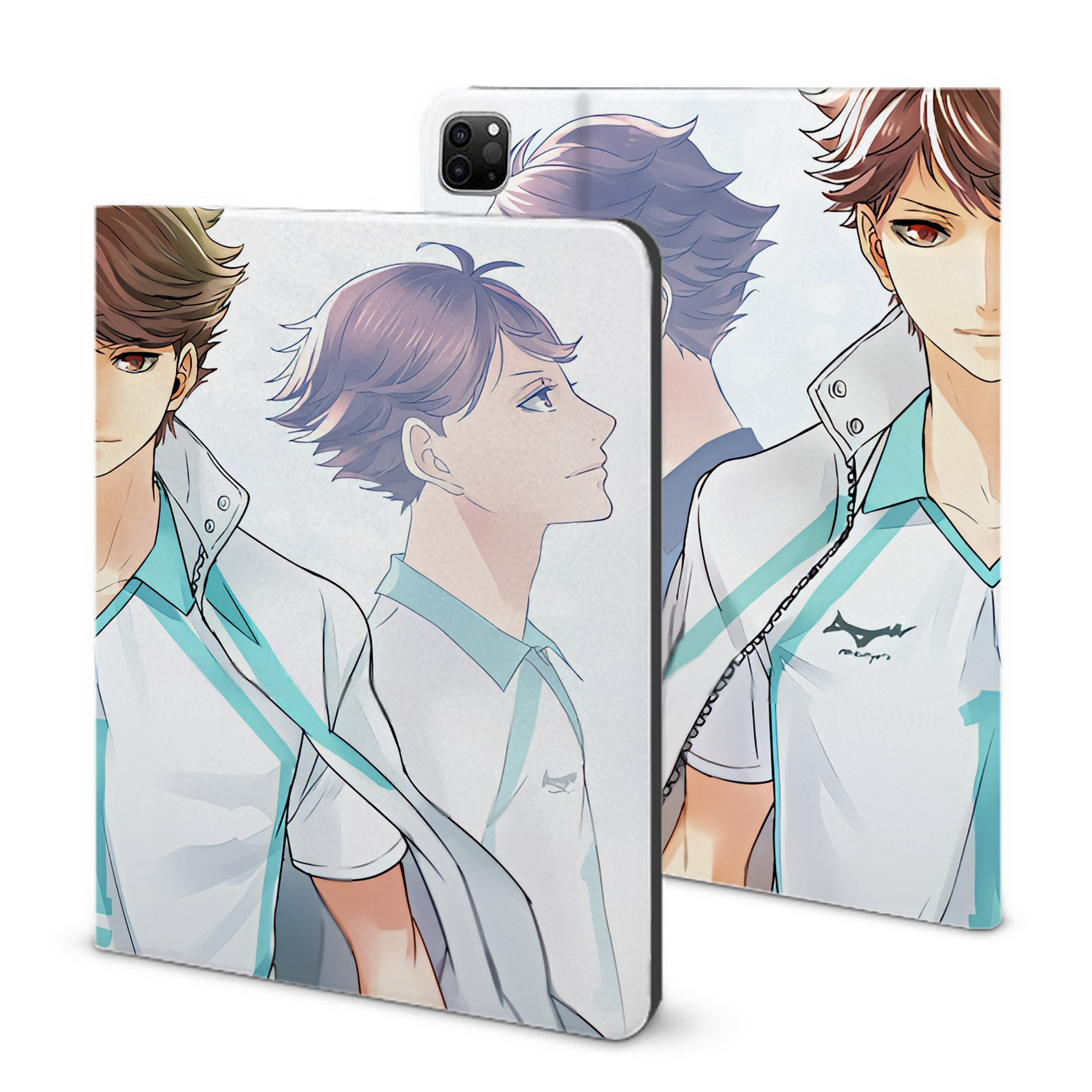 （画像用） ハイキュー!! Haikyu!! IPad ケース ブック型 PUレザー TPU 耐衝撃 軽量 薄型 ペン収納なし 全面保護 IPad 各モデル対応